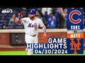 Mets vs cubs 4302024  ny mets highlights  sny