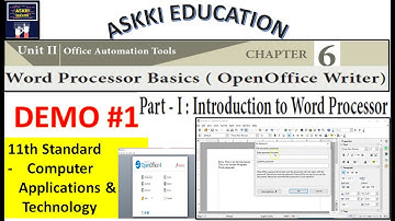 💥 Demo#1 - 11th Computer Applications & Technology Chapter 6 : OpenOffice Writer | English  Medium