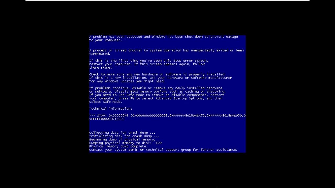 Crash dump and log files were