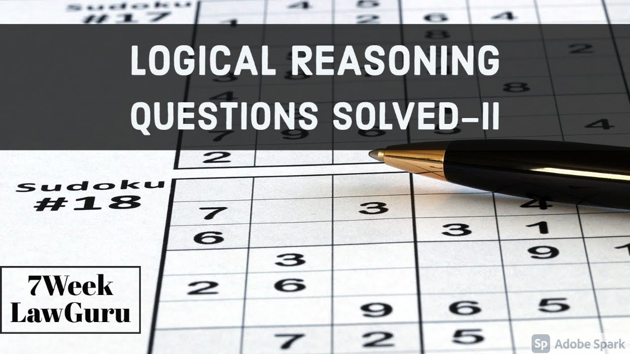 Logical Reasoning Questions Solved-II | CLAT 2022 - YouTube