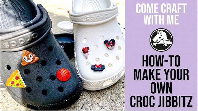 DIY Your Croc Charms, Black Back buttons for Crocs, Make your own Clog  Charms for your Crocs and Clogs