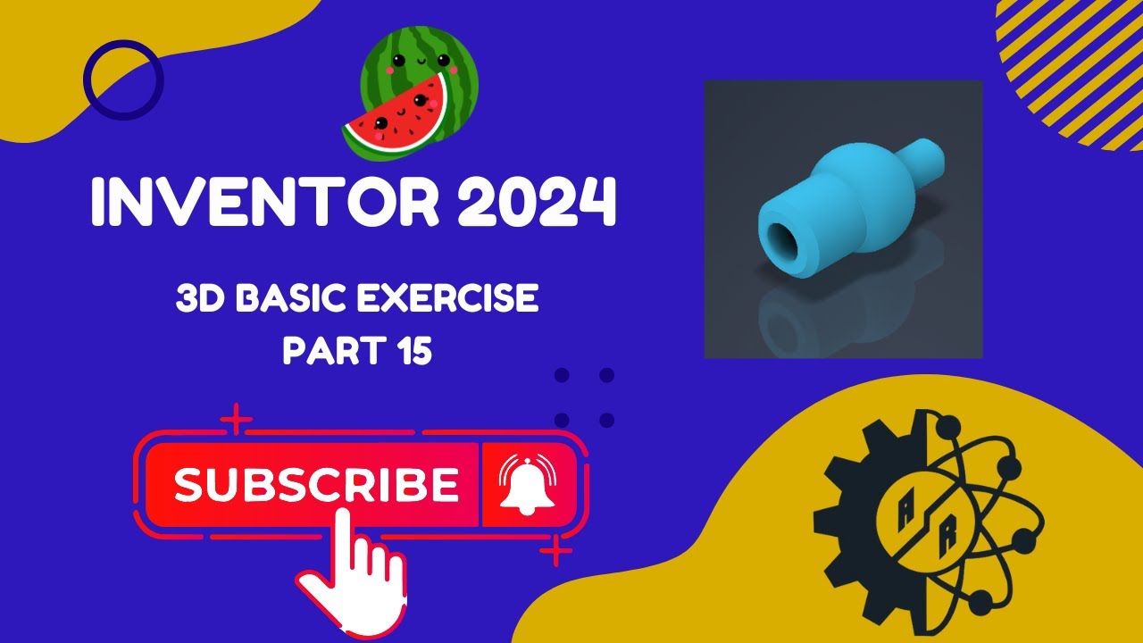 Autodesk Inventor 2024 | Part 3D Basic Exercise | Task 15 - YouTube