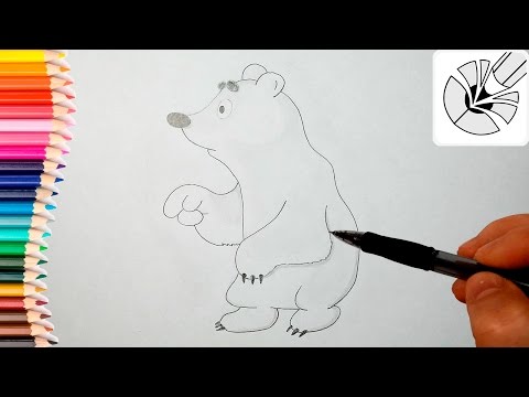 Как нарисовать медвежонка Умку карандашом - Рисование и раскраска для детей