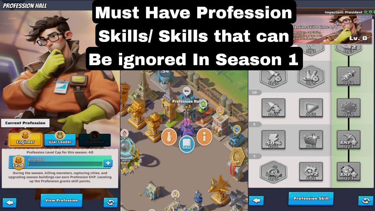 Must Have Profession Skills In Season 1 | Last War Season 1 - YouTube