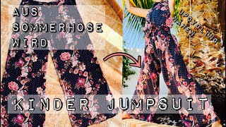 Upcycling DIY: Kinder Jumpsuit nähen aus Sommerhose | Nachhaltige Kinderkleidung selber machen!