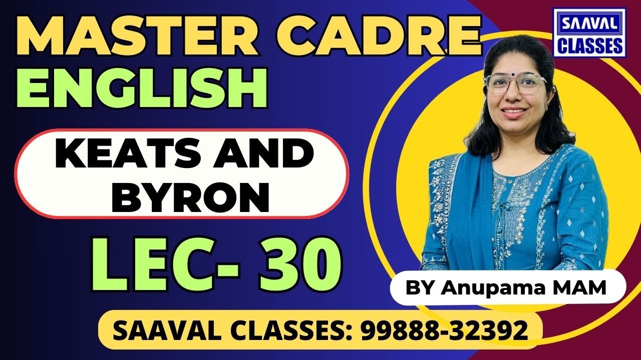 Master Cadre English DAY-30 KEATS AND BYRON Topic wise MCQ
