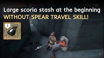 Ashen - how to get large scoria stash in foothills (no spear travel!)