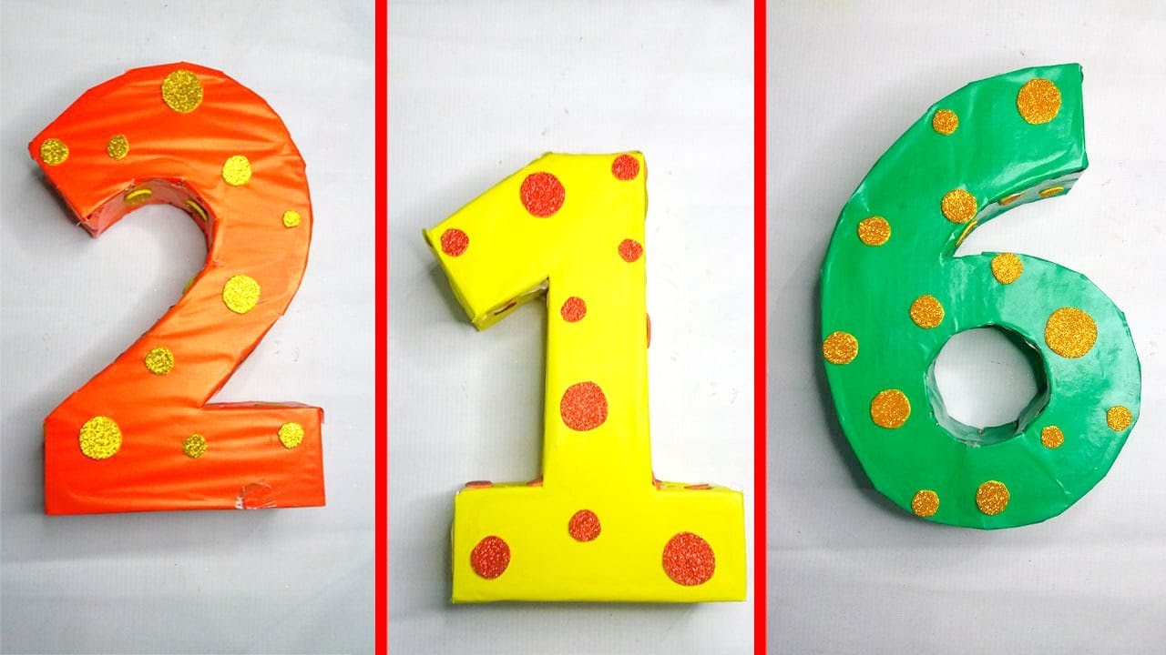 How to make number 6 with cardboard❤️, DIY