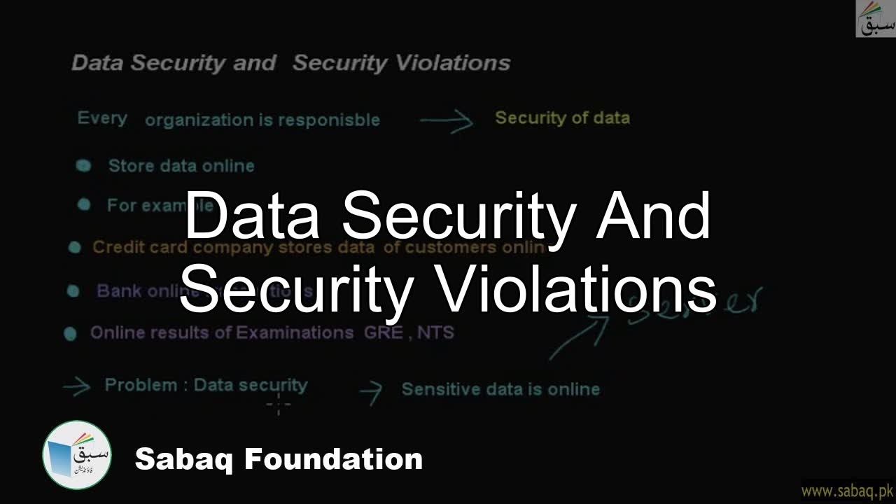 Data Security And Security Violations, Computer Science Lecture Sabaq