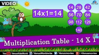 Multiplication Table - 14 X 1 || Multiplication Rhymes for Kids