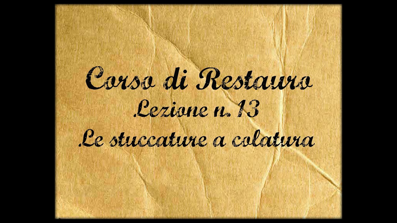 Corso di Restauro, Lez. n.13 (Le stuccature a colatura) Arte per Te faith evans