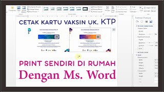 cara cetak kartu vaksin sendiri ukuran KTP menggunakan ms Word