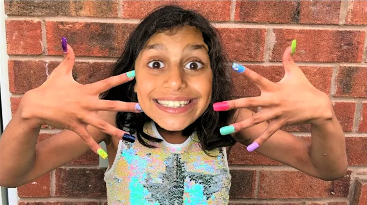Kids pretend play Color ACRYLIC NAILS Prank!! funn...