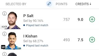 KKR vs mi dream11 prediction today screenshot 4