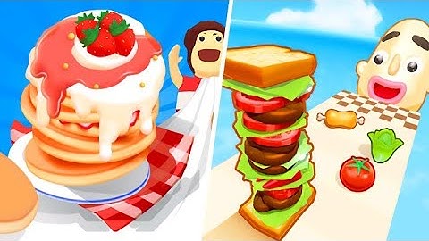 Sandwich Runner Vs Pancake Run - All Levels Gameplay Android iOS walkthrough Videos