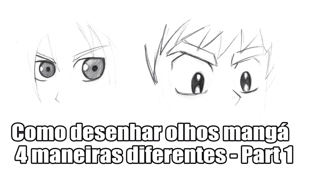 dicas como desenhar mangá: Tipos de olhos que você pode adicionar ao seu  desenho