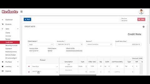 How to Add Credit Note in Rednote Invoicing Software