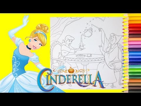 coloring disney princess cinderella and fairy godmother  coloring pages  for kids