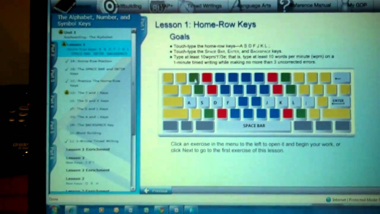 Completing Keyboarding Lessons Online - YouTube
