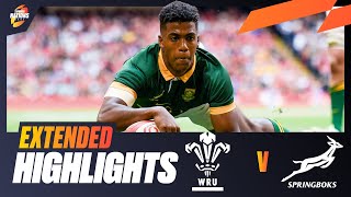 SPRINGBOKS ON FIRE 🔥 | Wales v South Africa | Extended Highlights | Summer Nations Series