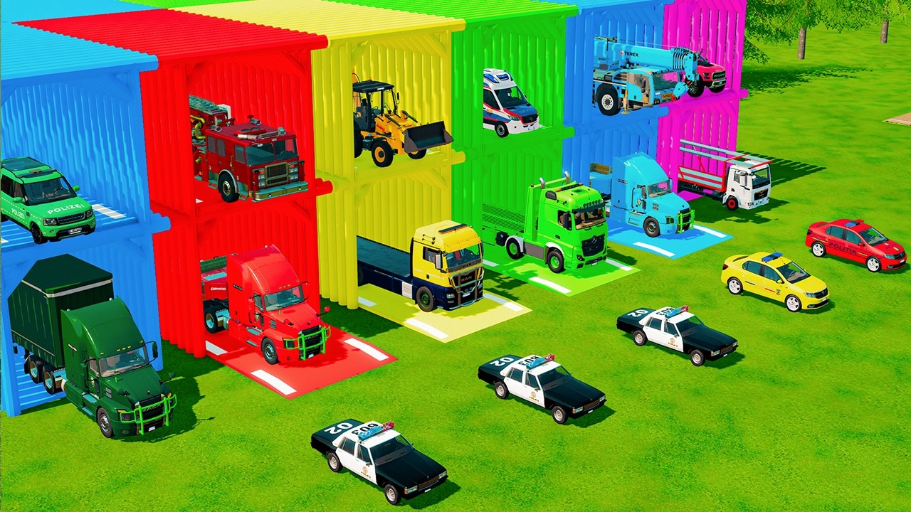 ALL EMERGENCY & POLICE VEHICLES, FIRE ENGINE, TIPPER & TANK TRUCK TRANSPORT TO GARAGE | FS22