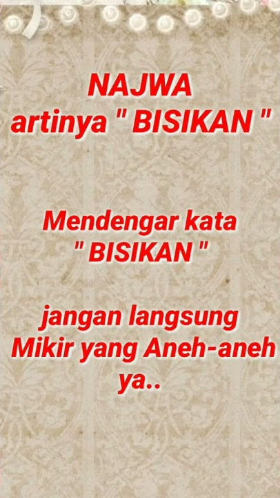 AWAS JANGAN SALAH..!!! APA ARTI NAMA