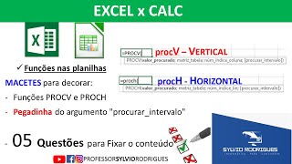 Excel e Calc - Função PROCV e PROCH