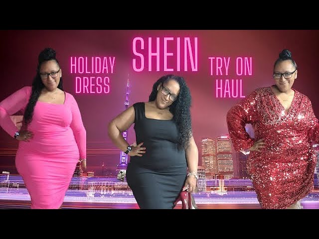Shein holiday try on haul/plus size and curve holiday dresses