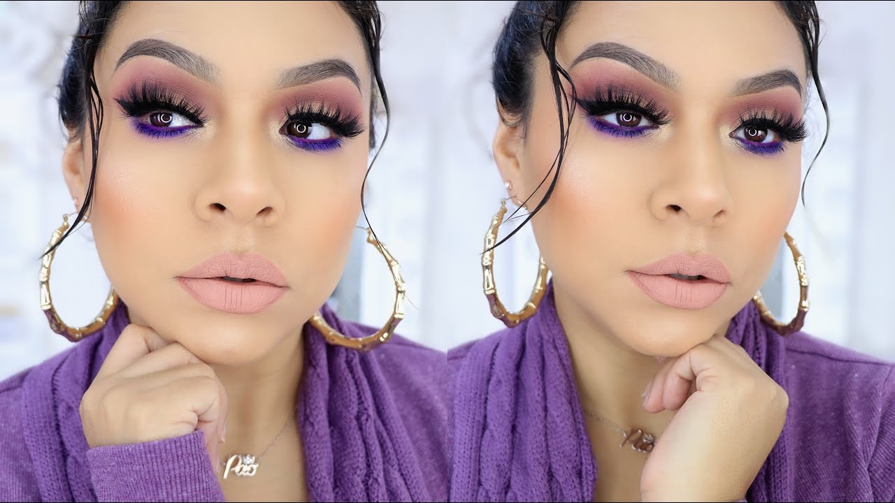 MAQUILLAJE ELEGANTE CON UN TOQUE DE MORADO