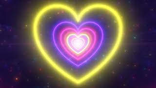 Neon Lights Love Heart Tunnel and Romantic Abstract Glow Particles 4K Moving Wallpaper Background ск