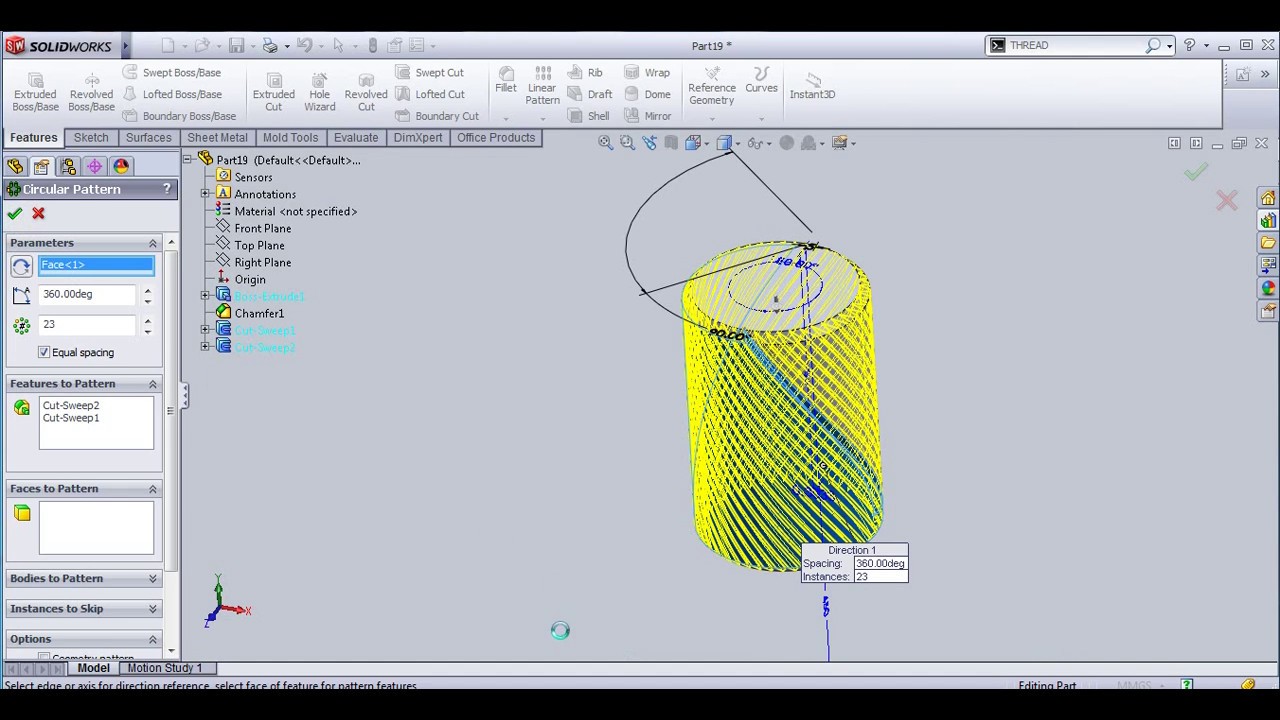 KNURLING IN SOLIDWORKS - YouTube
