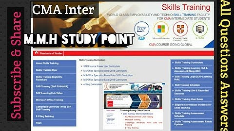 Skill training 2022 CMA Inter All details SAP, Microsoft office, E-Filling &Soft Skill Cambridge