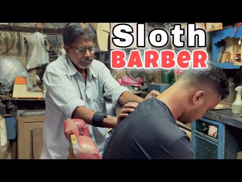 Sloth Barber Head massage with lot of tapping (ASMR) Indian barber