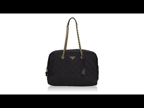 Prada Womens Black Tessuto Nylon Quilted Shoulder Bag 1BB903