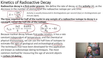 Kinetics of Radioactive Decay