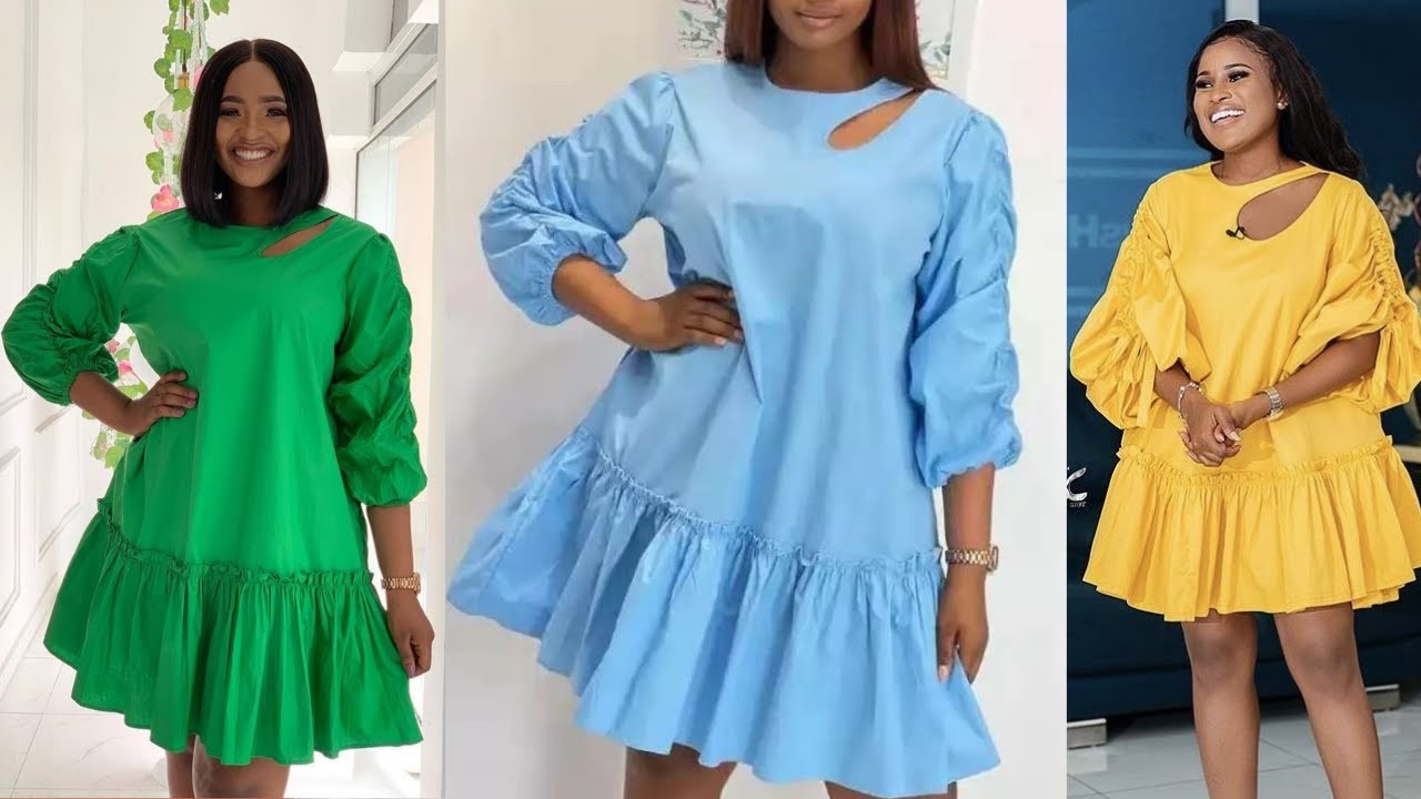 Как раскроить и сшить платье-футляр с воланами и стильным вырезом-замочной скважиной