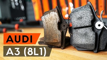 How to change rear brake pads / rear brake pad set on AUDI A3 1 (8L1) [TUTORIAL AUTODOC]
