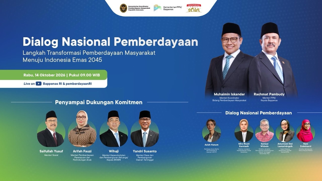 Dialog Nasional Pemberdayaan: Langkah Transformasi Pemberdayaan Masyarakat Menuju Indonesia Emas