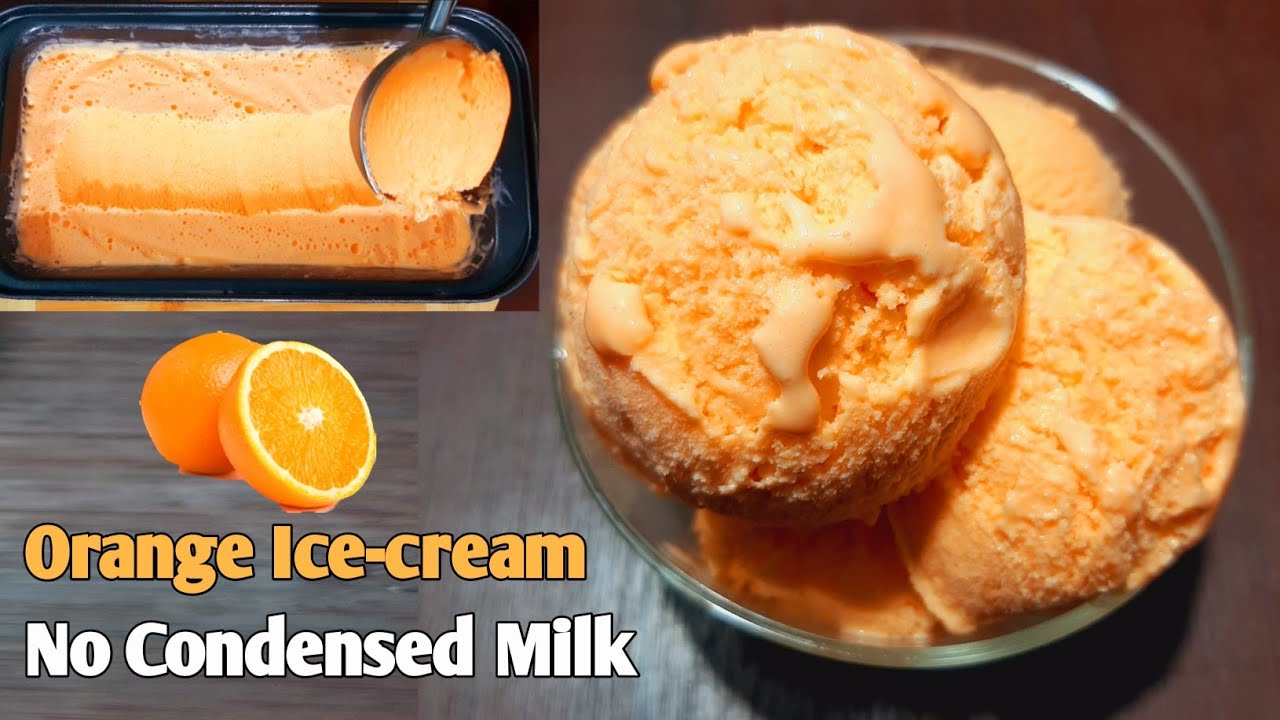 Homemade Orange Ice-cream Recipe | No Condensed Milk Orange Ice-cream | Flavours Touch