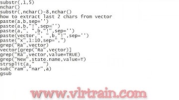 19 string functions in r-vlr training