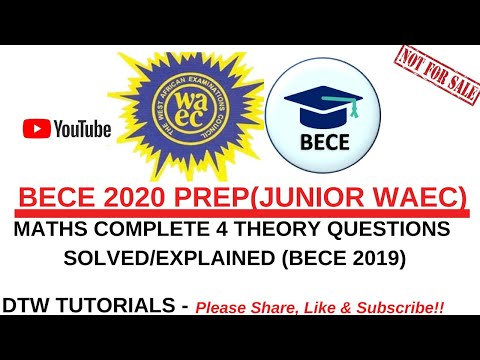 BECE 2020 Prep - Maths Theory Questions Solved (Junior WAEC 2019)