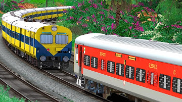 LHB RED COUPLING ICF MEMU EXPRESS TRAIN | BUMPY RAILROAD | RAILWORKS SIMULATOR | NTG GAMING