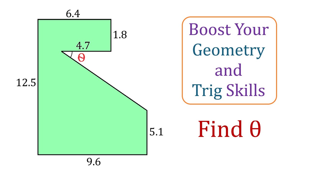 Find Angle θ. Boost Your Geometry and Trig Skills. - YouTube