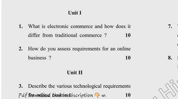 BBA 6th Sem E Commerce Question Paper 2019