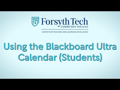 Using the Blackboard Ultra Calendar (Students) - YouTube