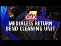 Medialess return bend cleaning unit