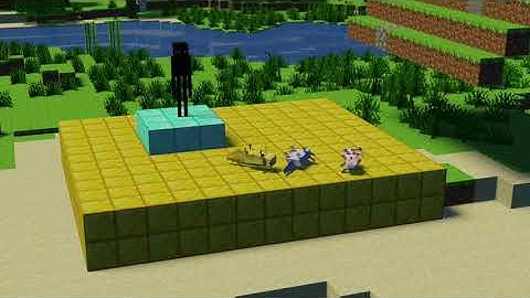 Minecraft Steve vs. Three Axolotls Who will win? (Softbody simulation)