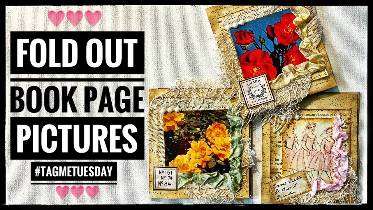 Junk Journal Ephemera - Book Page Pictures Fold Out #tagmetuesday