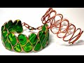 Polymer clay cuff bracelet! Copper wire and green clay bracelet tutorial