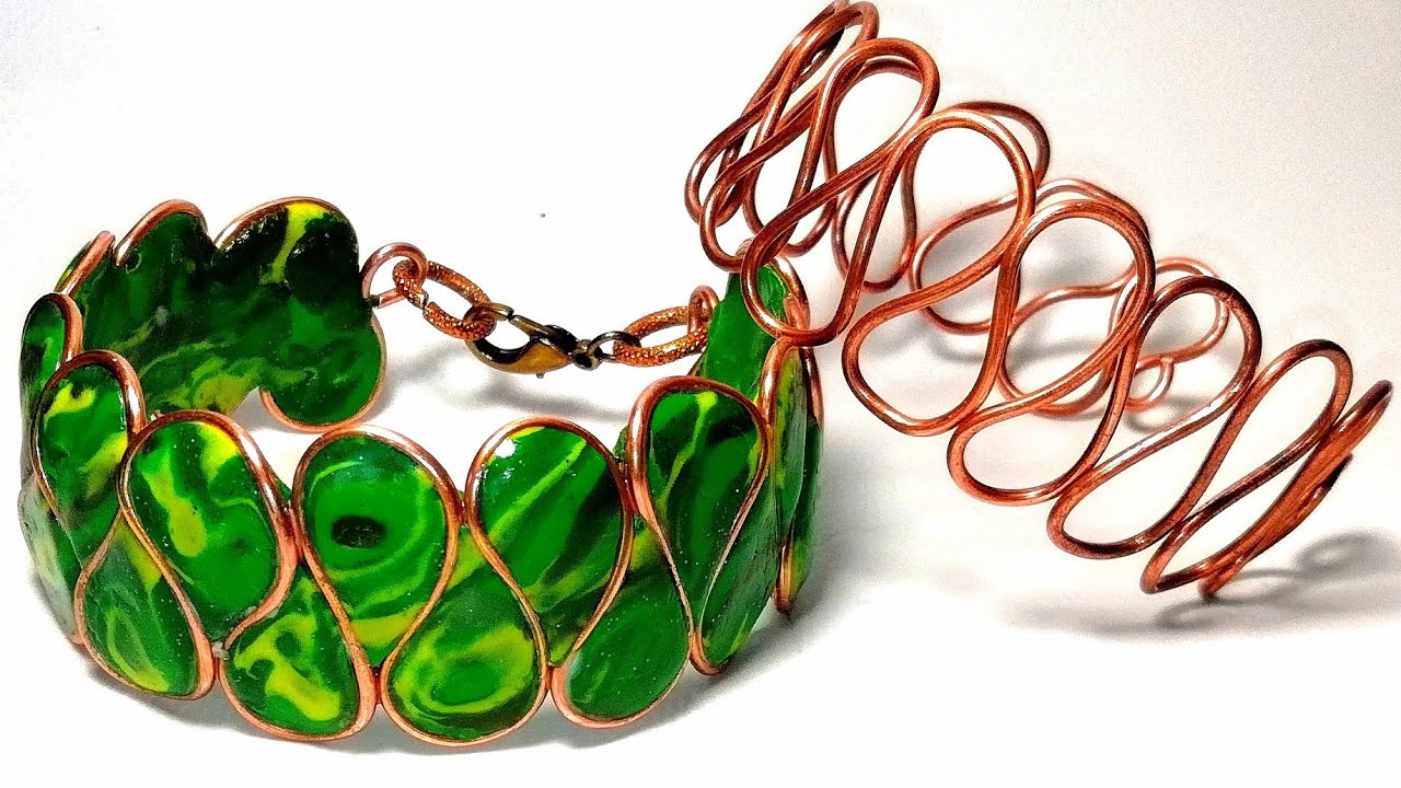 Polymer Clay BraceletCopper Accents